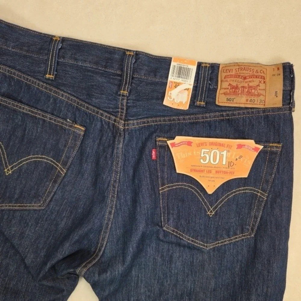 Levi's 501 Original Fit Jeans Mens 40x30 Blue NWT Straight Leg Button Fly 2024
